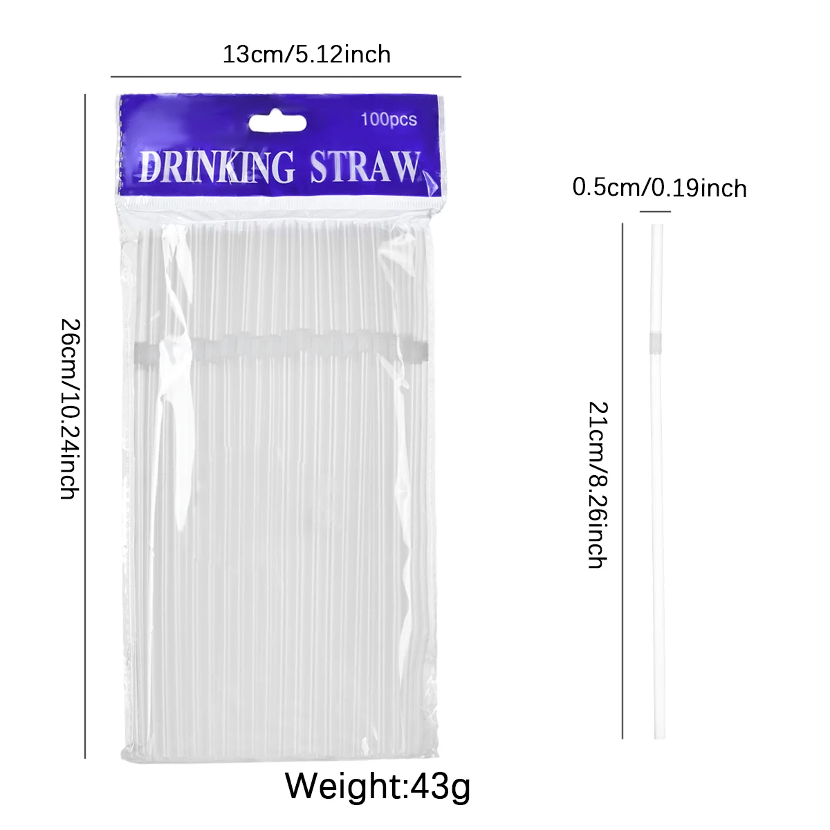 Transparent Drinking Straws Plastic Straws For Kitchenware Bar Party Beverage Cocktail Drink Flexible Disposable 100Pcs