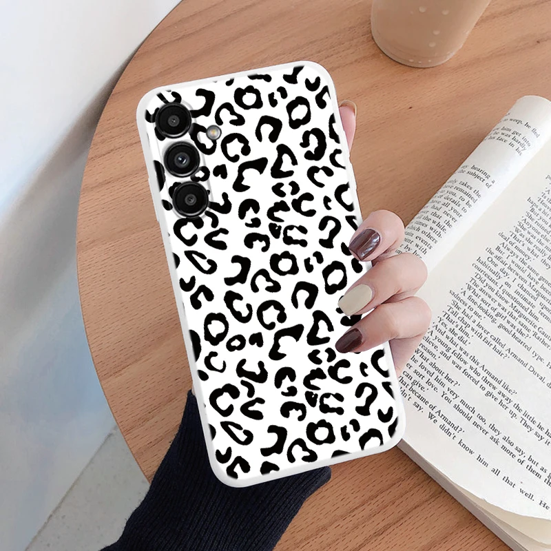 Leopard Print Pattern Soft Silicone Protective Phone Case for Samsung Galaxy A14 5G