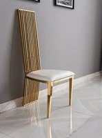 MANBAS Luxury Marble Dining Table Set with High-Back Gold Metal Chairs – Elegant Modern Kitchen Furniture - Image 3
