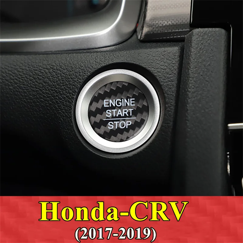 

For Honda CRV Car Engine Start Stop Button Cover Real Carbon Fiber Sticker 2017 2018 2019