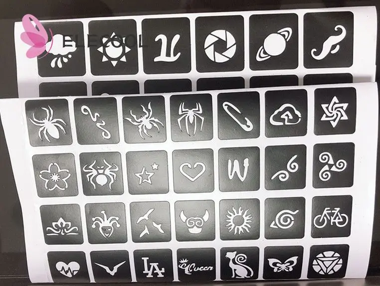 

Цветные 125 шаблоны для татуировок Flash Glitter Flash Powder для Временной Татуировки для детей