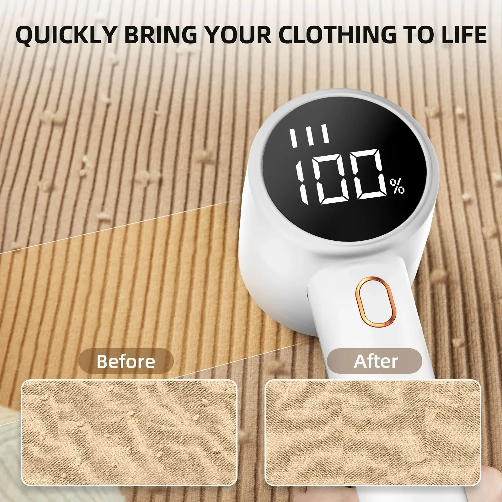 New Household Electric Lint Remover 3 Gears Adjustable LED Digital Display Hairball Trimmer Wireless Portable Sweater Epilator 6