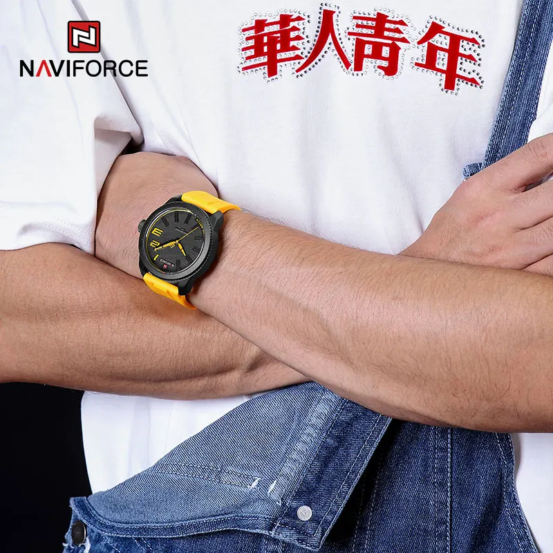 NAVIFORCE 2022 Fashionable Silicone Quartz Man Wristwatch Men's Brand Sport Waterproof Watches Cool Male Clock Relogio Masculino