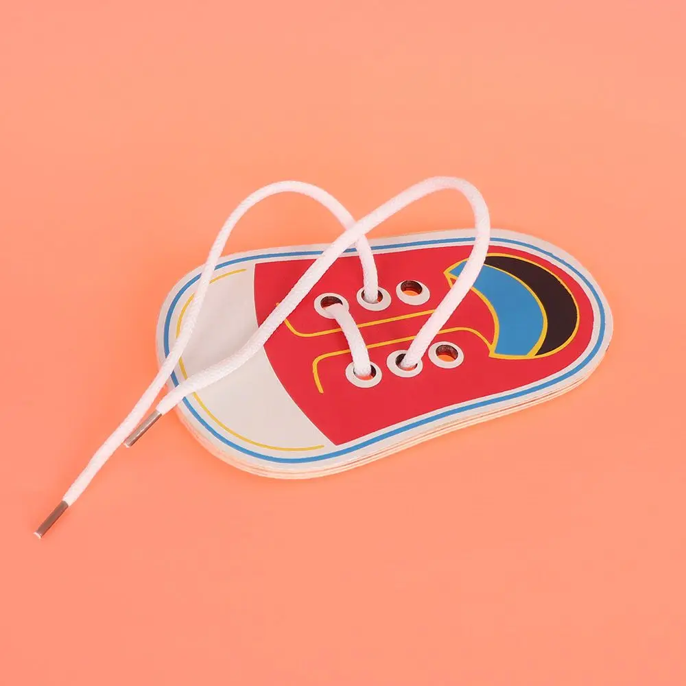 Funny Learning Montessori Children Educational Toys Tie Shoelaces Toys Shoe Lace Wooden 4