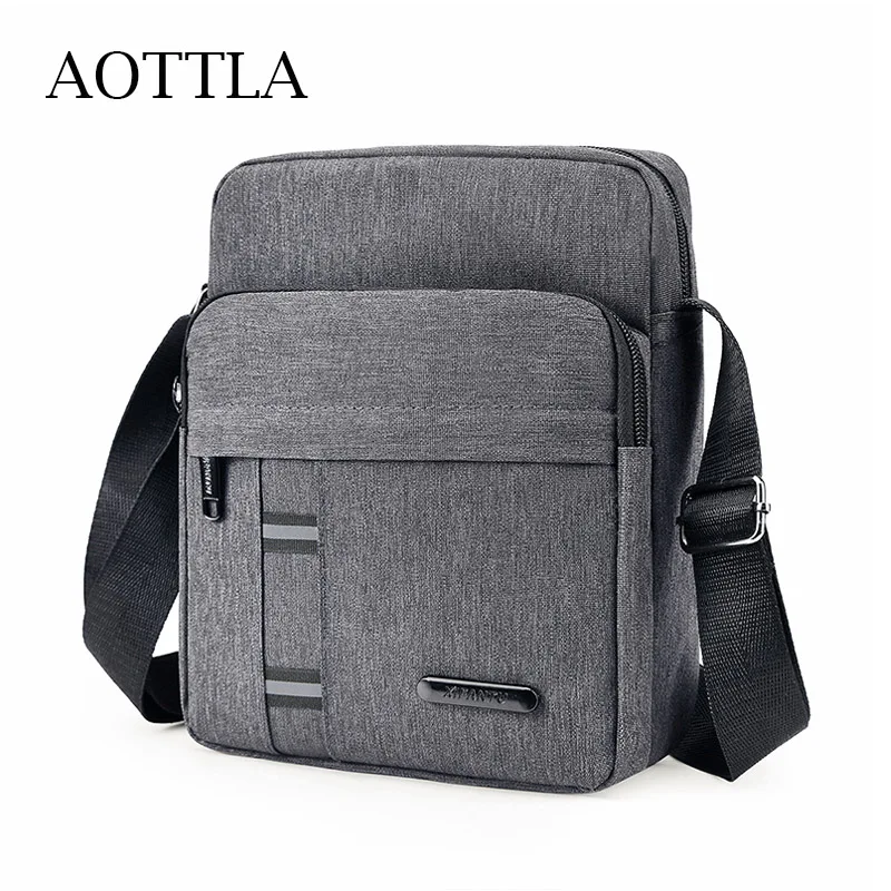 

Сумка-мессенджер AOTTLA Мужская, однотонная деловая Сумочка на плечо, брендовая Повседневная Сумка-слинг из ткани «Оксфорд»