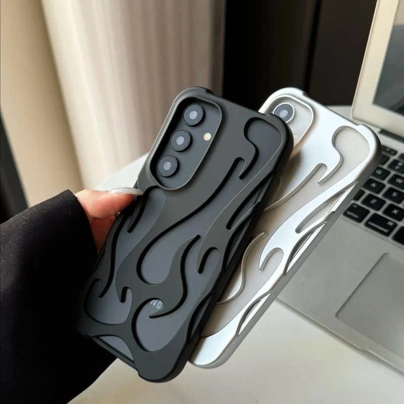 3D Flame Pattern Hollow Protective Slim Shockproof Case