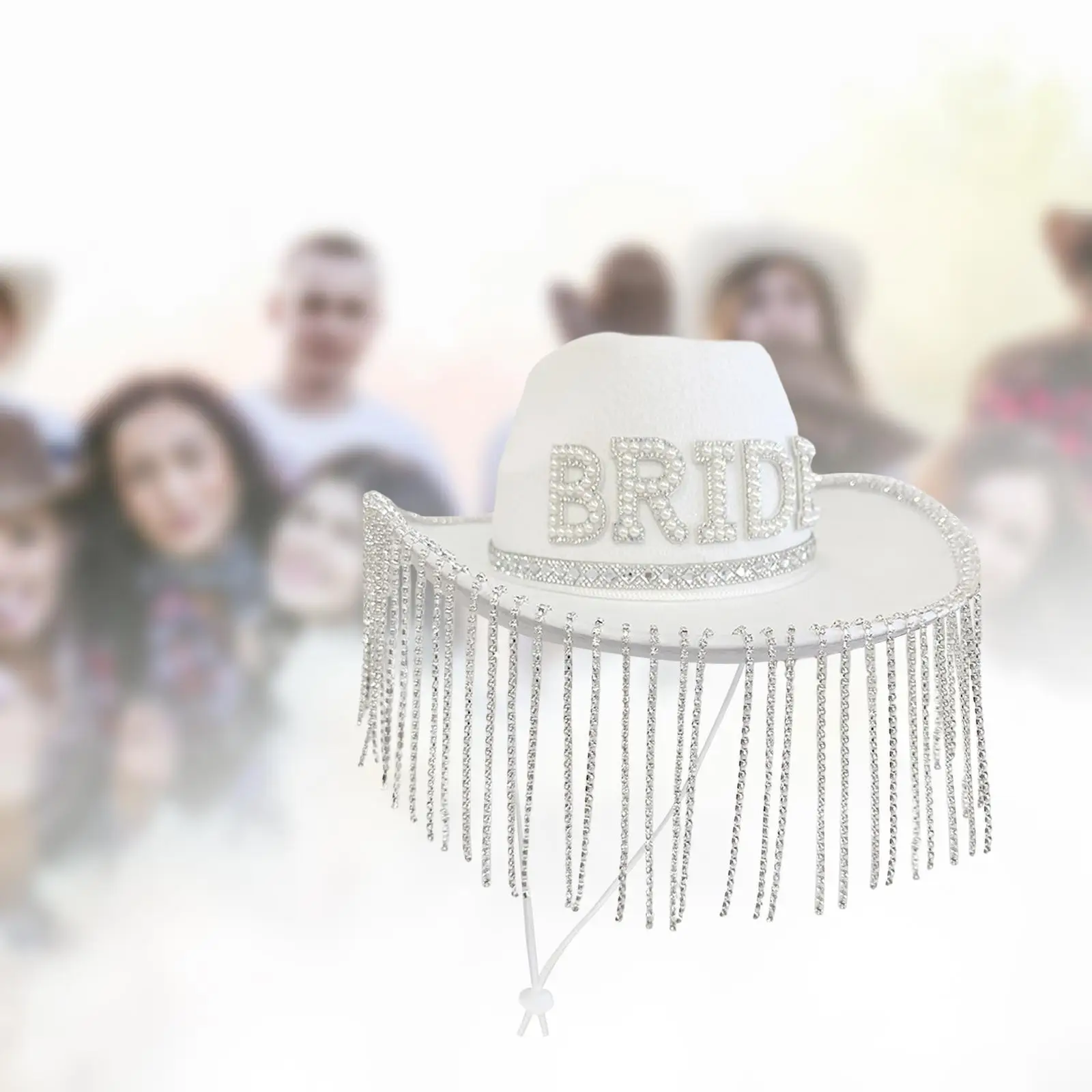 

White Bride Hat, Bridal Shower Hat, Cowgirl Hat, Bride Cowboy Hat for Cocktail