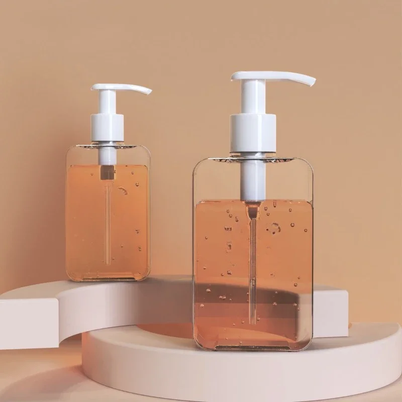 

1pc Transparent Square Soap Dispenser Countertop Lotion Bottle With Pump Bathroom Lotion Liquid Soap Dispenser Refillable bottle
