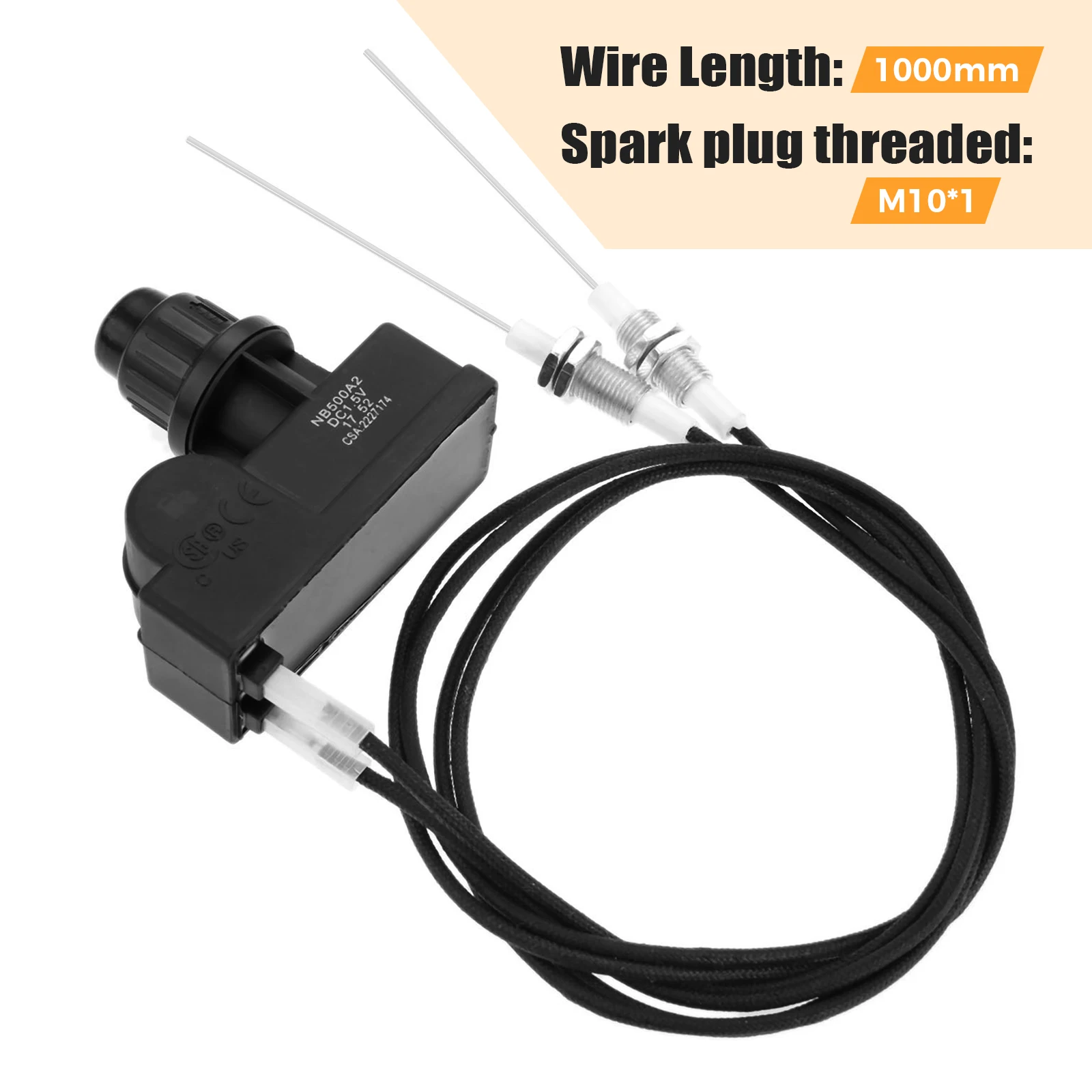 AA Battery Electronic Igniter Kit Two Exits with Spark Plug Wire Length 1 Meters Kit for Gas Heater Stove Grills BBQ 3Pcs/set grill ignition system