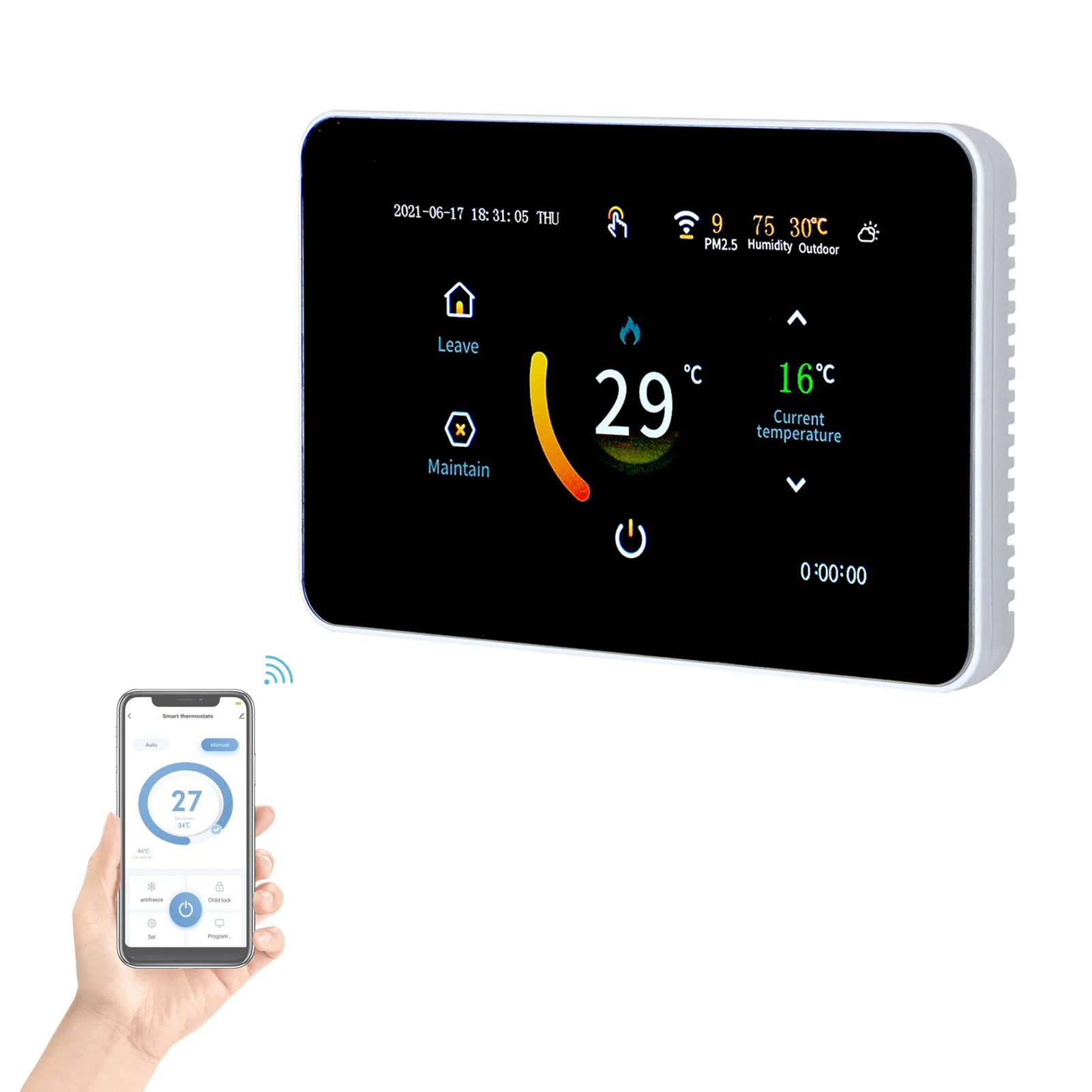 

Wi-Fi Smart Thermostat Programmable Voice APP Remote Control Compatible with Alexa Google Assistant Temperature Controller
