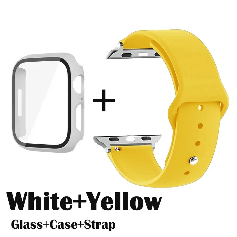 Premium Apple Watch Glass Protector, Case, and Strap Set