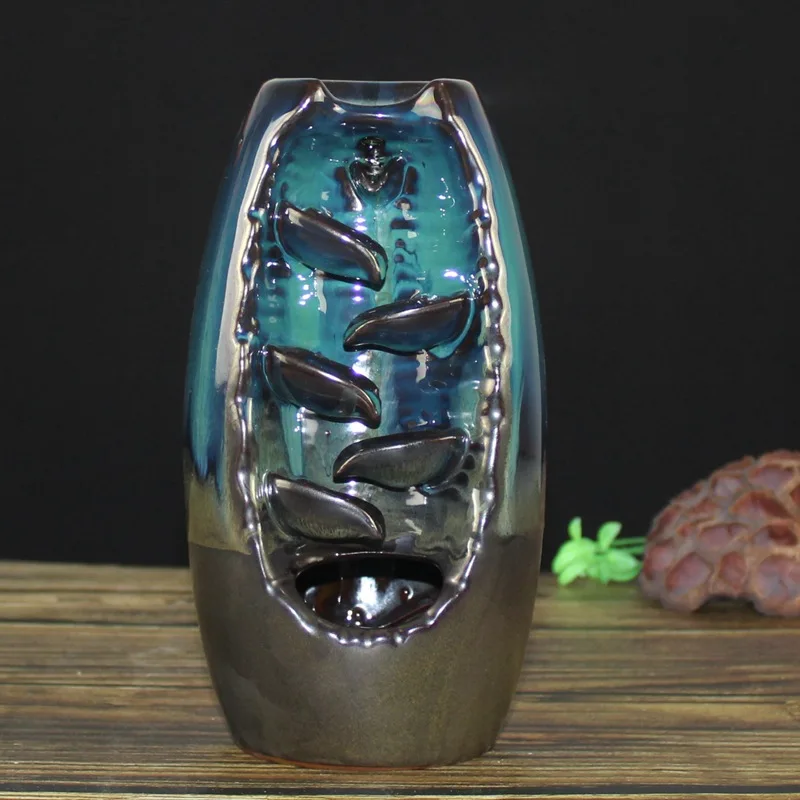 

Backflow Waterfall Incense Burner Ceramic Incense Holder Creative Ornaments for Home Decoration Aroma Diffuser Censer Holder