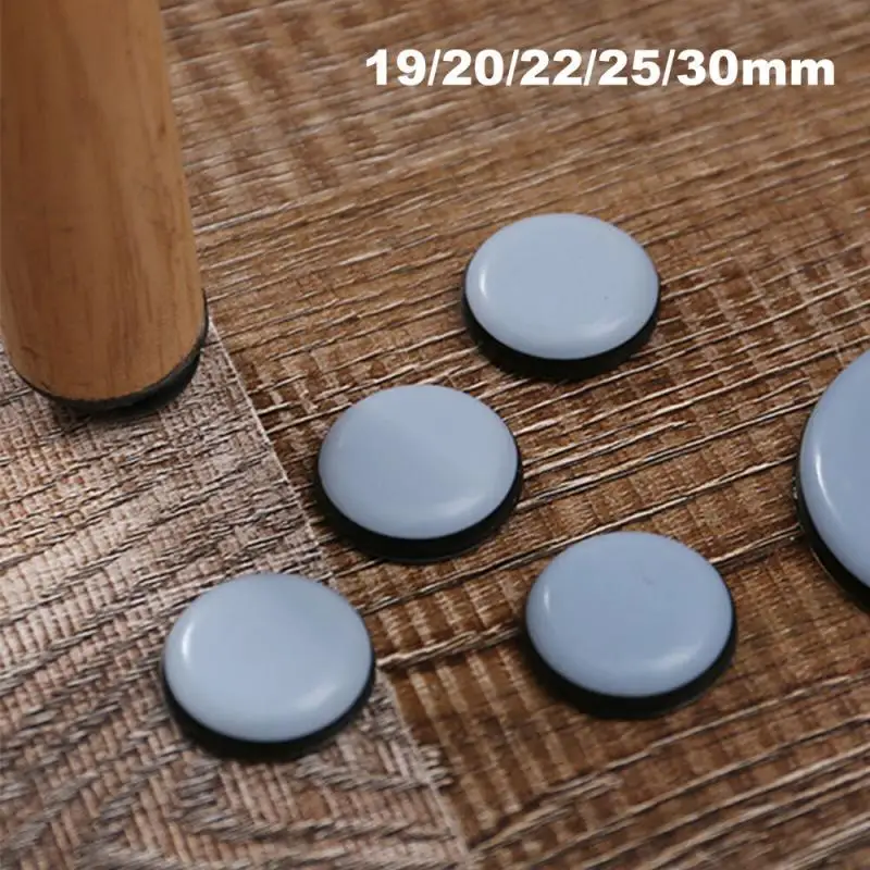 20Pc Round Furniture Gliders Self Adhesive Teflon Sliders Floor Mover Pads Grey