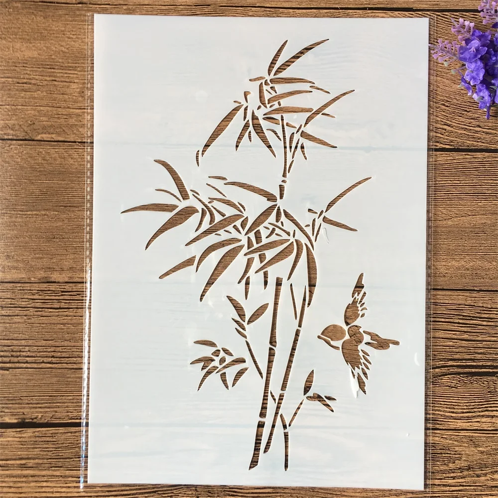 5 개/대 A4 29cm 새 잔디 대나무 매화 DIY 겹쳐 스텐실 그림 스크랩북 색소 엠보싱 앨범 장식 템플릿
