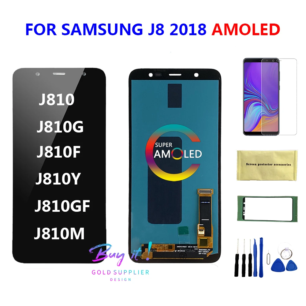 

3/5/10 PCS/Lot Wholesale LCD for Samsung Galaxy J8 Display with Touch Screen Digitizer Assembly SM-J810 J810F J810G J810Y J810M