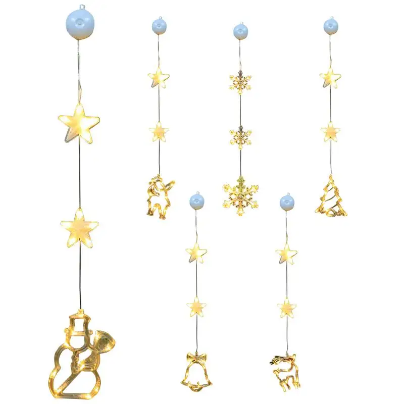 

Hang Window Light LED Hang Lights For Christmas Window Portable LED Window Hang Decor For Christmas Trees Walls Mantels Garlands