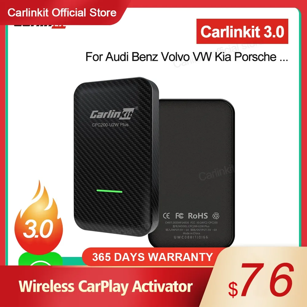 Carlinkit беспроводной Автомобильный ключ USB адаптер для Audi Benz Mazda Porsche Volkswagen Volvo Ford