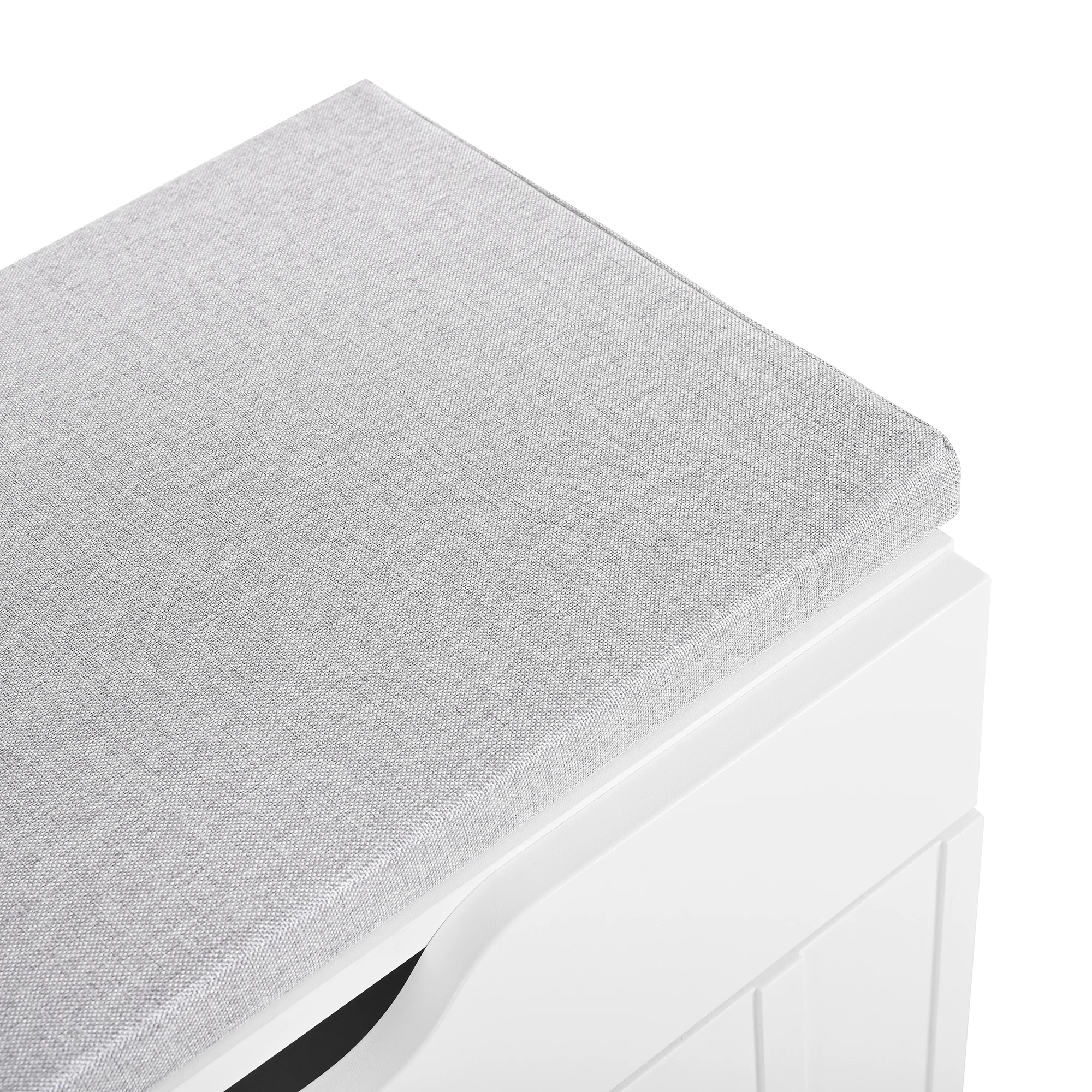 Moderner 3-türiger Schuhschrank mit Schublade und Sitzkissen – Weiß – Schuhschränke und Schuhbänke – platzsparende Schuhschränke – Detail 12