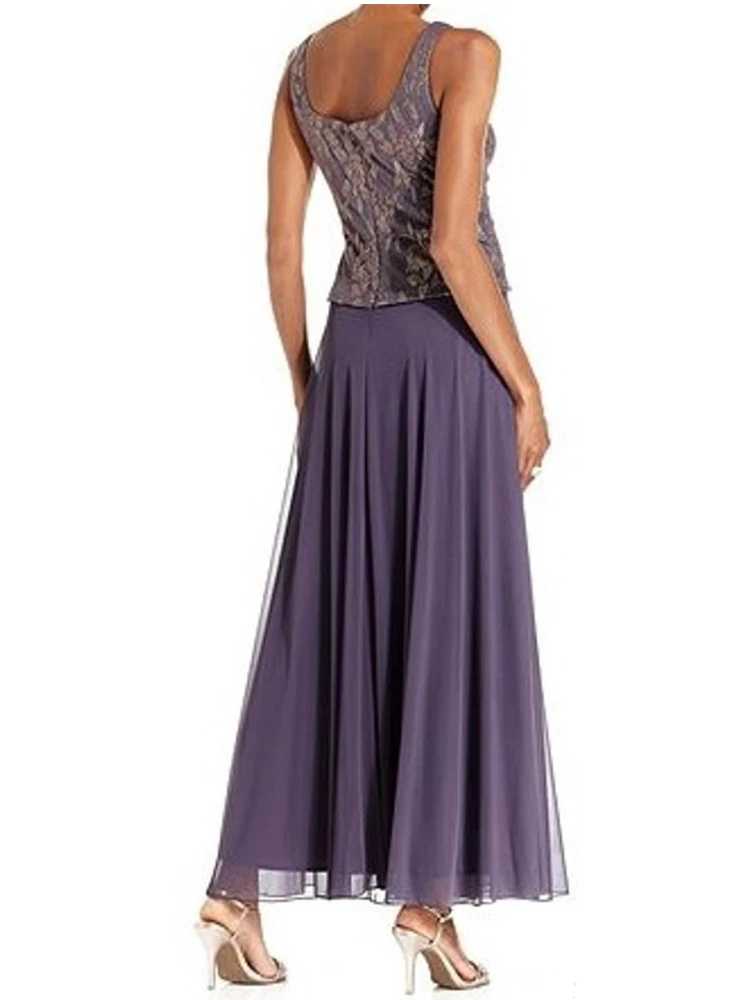 Lavender Lace Mother of the Bride Dress Jacket Chiffon Bolero Long Sleeve Wedding Party Guest Evening Gowns customized