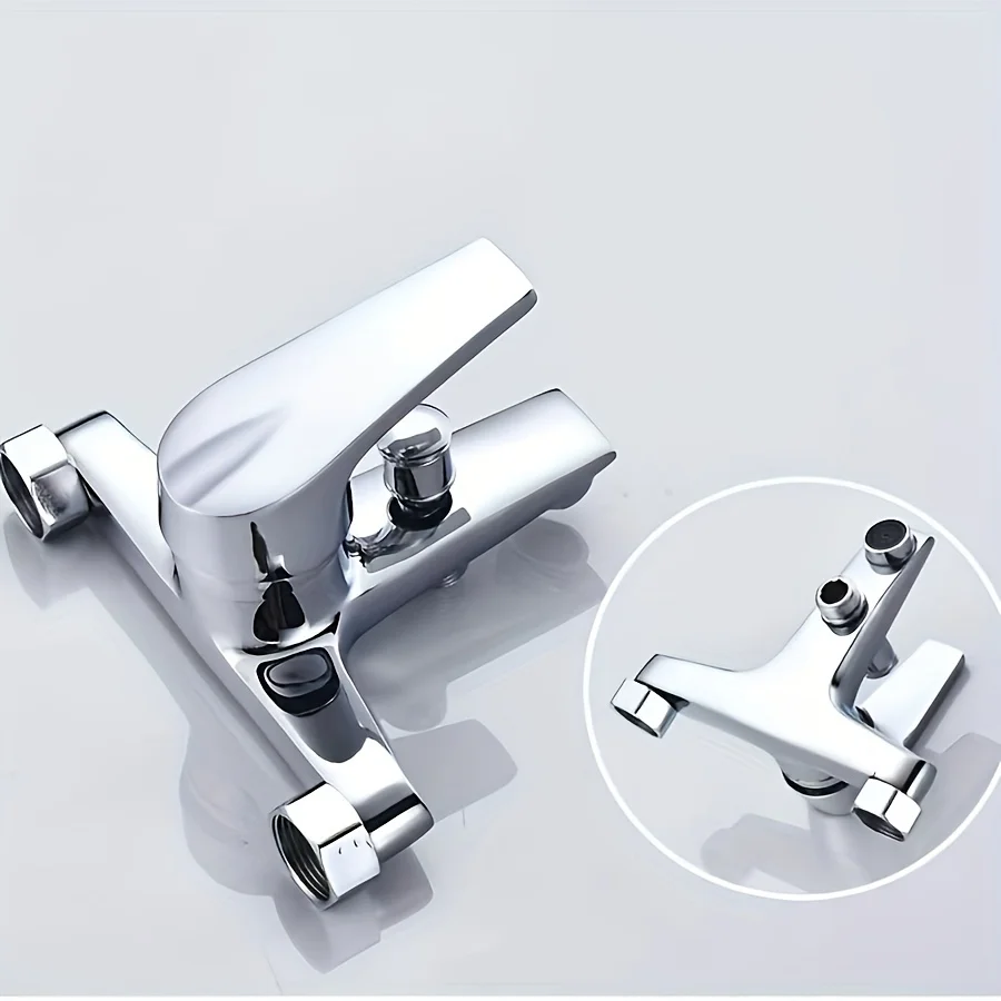1 Set Electroplated 304 Stainless Steel Washroom Shower Hot And Cold Faucet, Bathroom Toilet Bathroom Tub Water Mixing Valve, Co 6