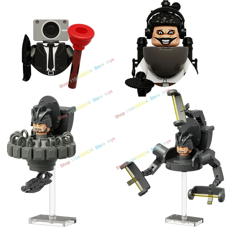 MOC Skibidi Toilet Mini Model Brick Suspended Toilet Man MOC Puzzle Assemble Action Figure Building BlocksToys Birthday Gifts 6