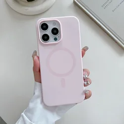 Luxury Bright Fluorescent Liquid Silicone Wireless Charging Case Cover - iPhone 14 (Pink)