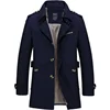 England Style Men Trench Solid Business Casual Long Trench Coats Mens Casual Outerwear Punk Jackets Windbreaker Men Korean Coat 5