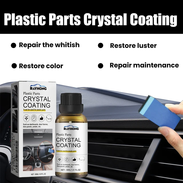 30ml Plastic Restorer for Car Easy To Use Plastic Part Refurbishment Crystal Coating Refurbish Agent with Sponge Long Lasting 2