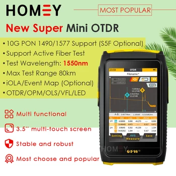 OFW 미니 OTDR 광학 반사판 액티브 파이버 라이브 테스터, 광학 반사계, 터치 스크린, OPM VFL iOLA, 1550nm, 20dB