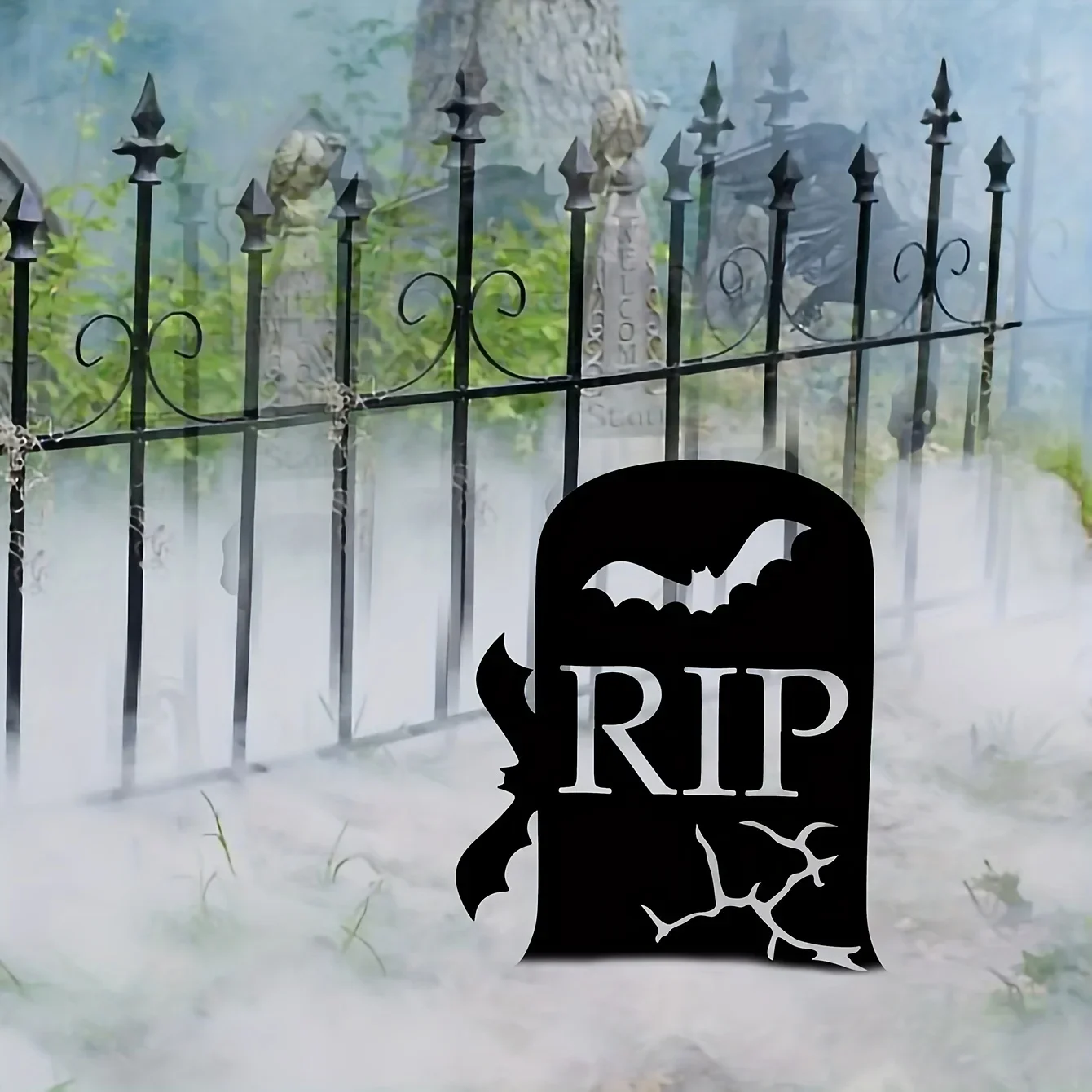 

Садовая стойка на Хэллоуин, металлический знак силуэта двора с колышкой для садового декора, декор на Хэллоуин, уличный Декор