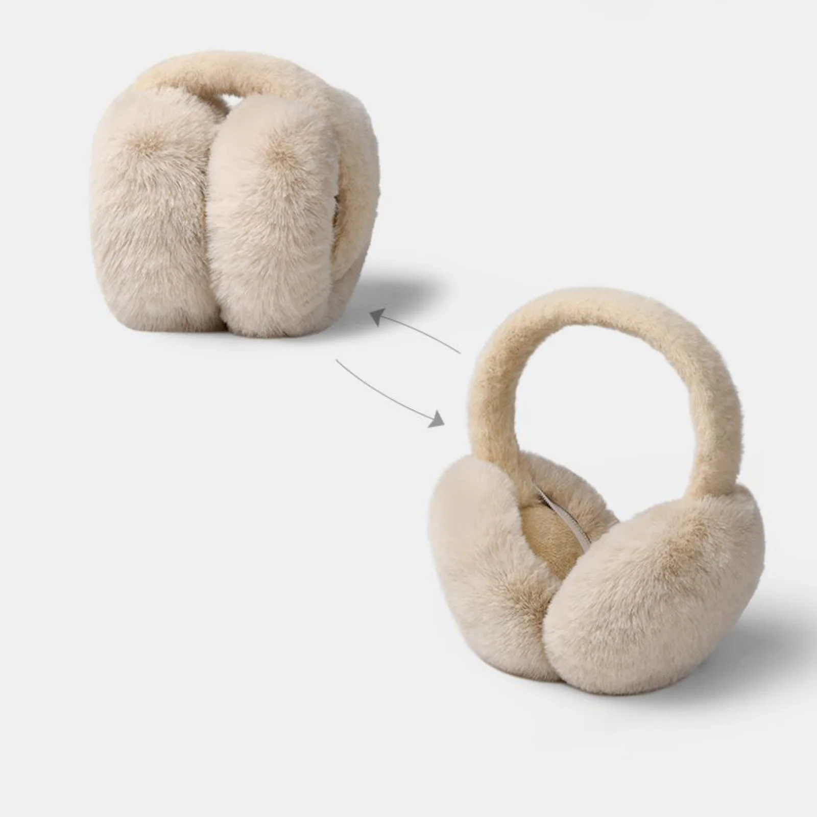 1PC Faux Fur Earmuffs & Scarf Set, Soft Warm White Winter Accessories, Cozy Fluffy Cold Weather, Stylish Elegant Women's Winter