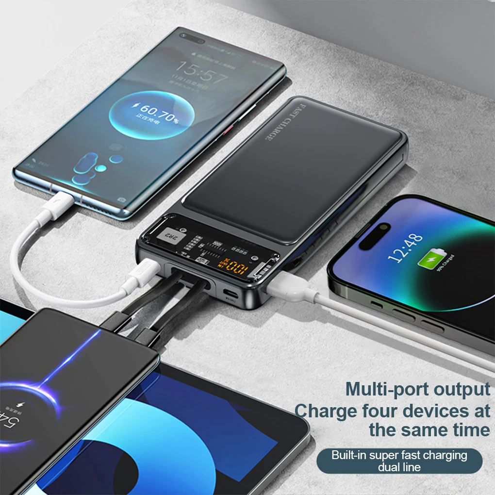 5000mAh Mini Power Bank for iPhone Xiaomi Samsung Huawei Powerbank Portable Fast Charger Digital Display External Battery Pack 4