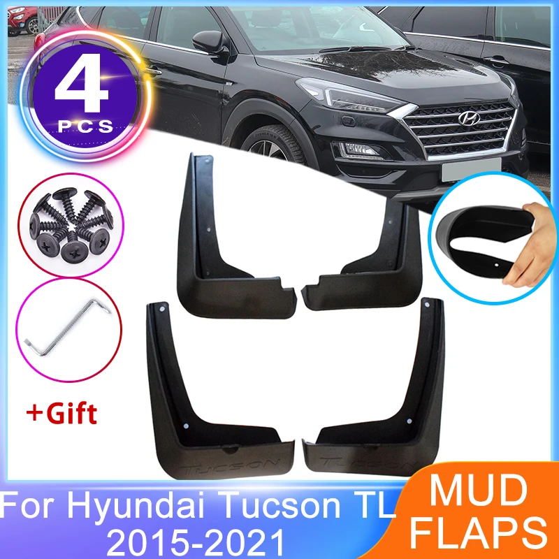 4PCS Car Mud Flaps For Hyundai Tucson TL 2015-2019 | ABS Splash Guards With Mounting Hardware