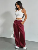Women's Straight Leg Pinstripe Trousers High Waist Office Business Pants Casual Striped Dressy With Pockets - Image 6