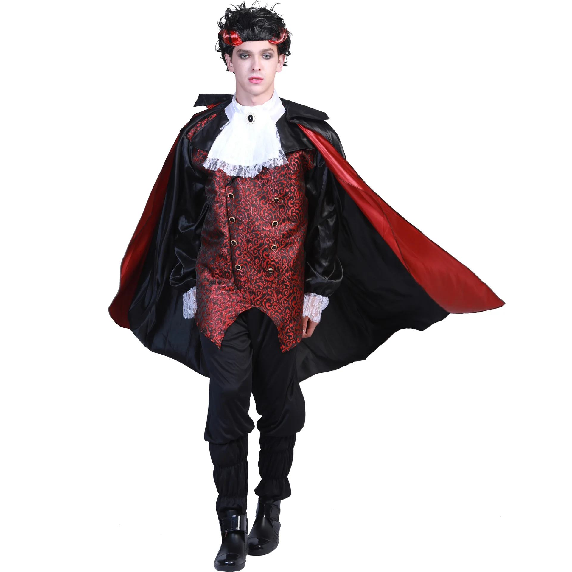 

Men Halloween Gentleman Vampire Costumes Adult Dracula Cosplay Purim Carnival Parade Nightclub Bar Role Play Showing Party Dress