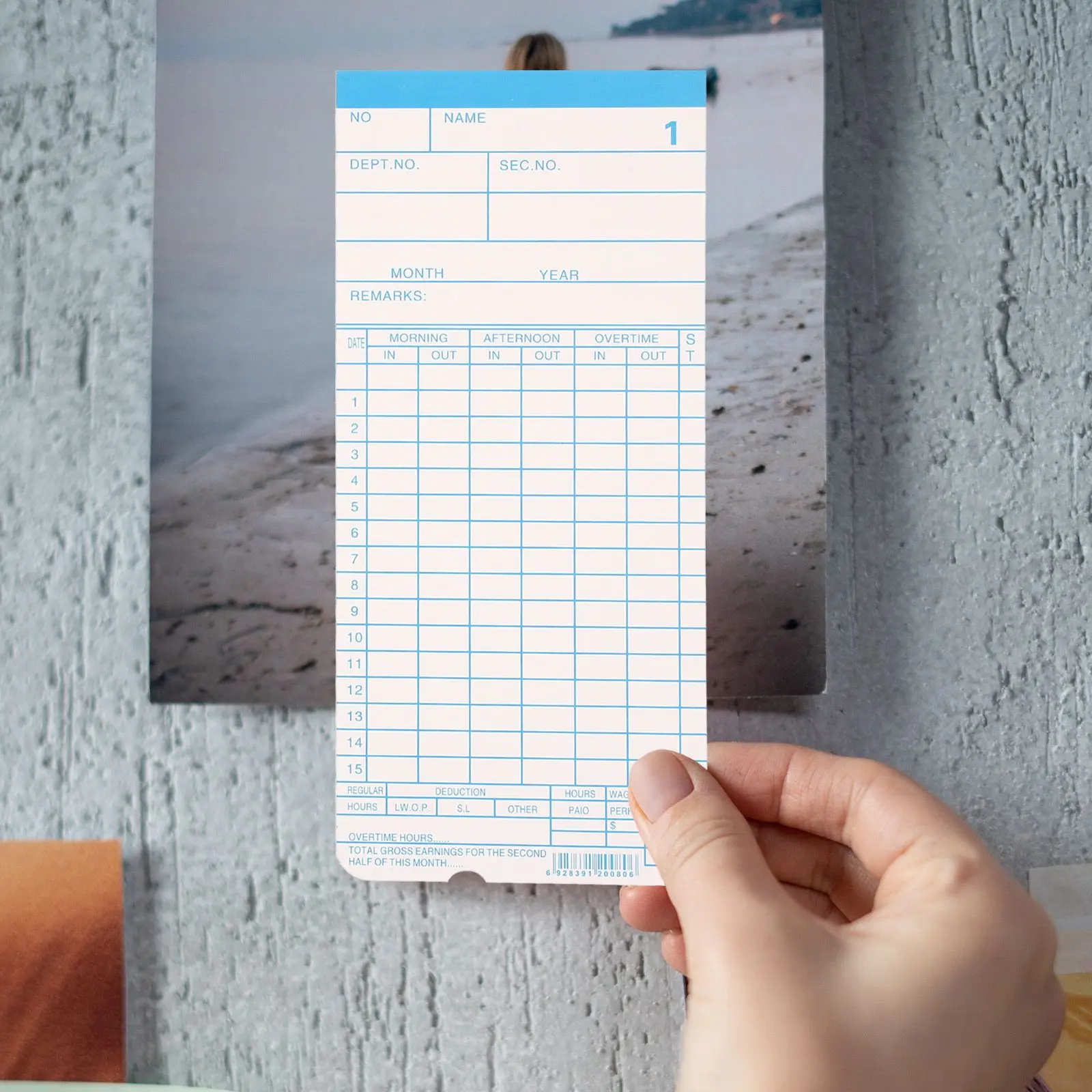 Attendance Paper Cards Times Table Chart Weekly Kitchen Clocks Wall Operated Flip Office Use Double-sided Supply