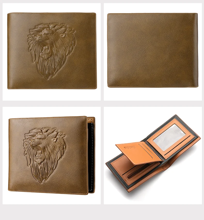 Wallet Men's Personalized Three-Fold 3D Embossed Wallet Multi-Card Credit Card Holder Zipper Coin Short Wallet Men