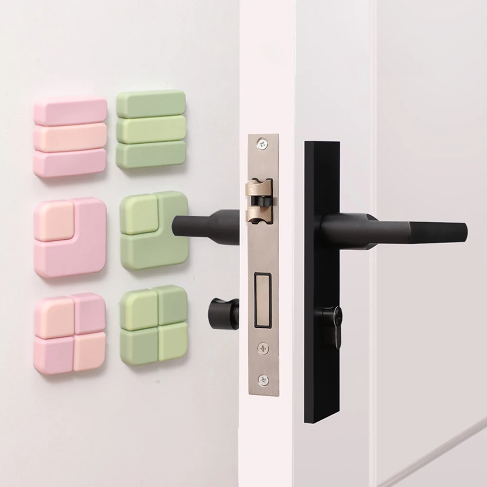 New Mute Door Stoppers Wall Protection Safety Shock Absorber Door Handle Bumpers Security Waterable Transparent Wall Protectors