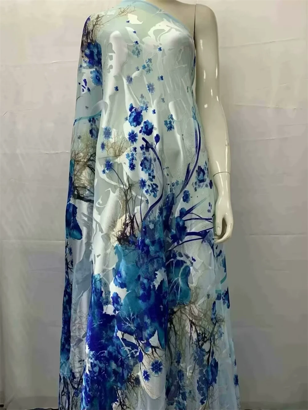 Elegant Silk Material Dirac Dubai Fabric High Quality Imitated Silk Fabric African For Women Dress 5Yards