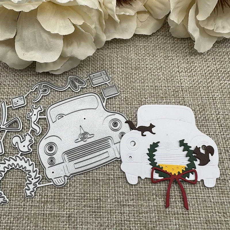 Weihnachten Auto Dekoration Metall Stanzformen Schablonen für DIY Scrapbooking dekorative Handwerk Stanzschablone Form