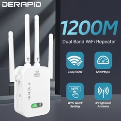 High-Speed Dual Band WiFi Range Extender and Signal Booster - US Plug