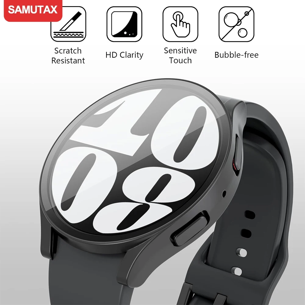 Premium Tempered Glass and Hard Matte Protective Case with Screen Protector Bumper Shell