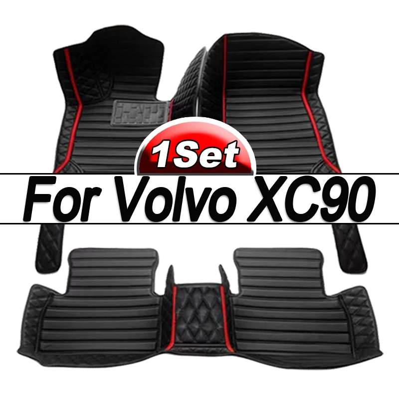 

Car Mats For Volvo XC90 MK1 5 Seat 2002~2014 Leather Floor Mat Set Rug Auto Interior Parts Carpet Anti Dirt Pad Car Accessories