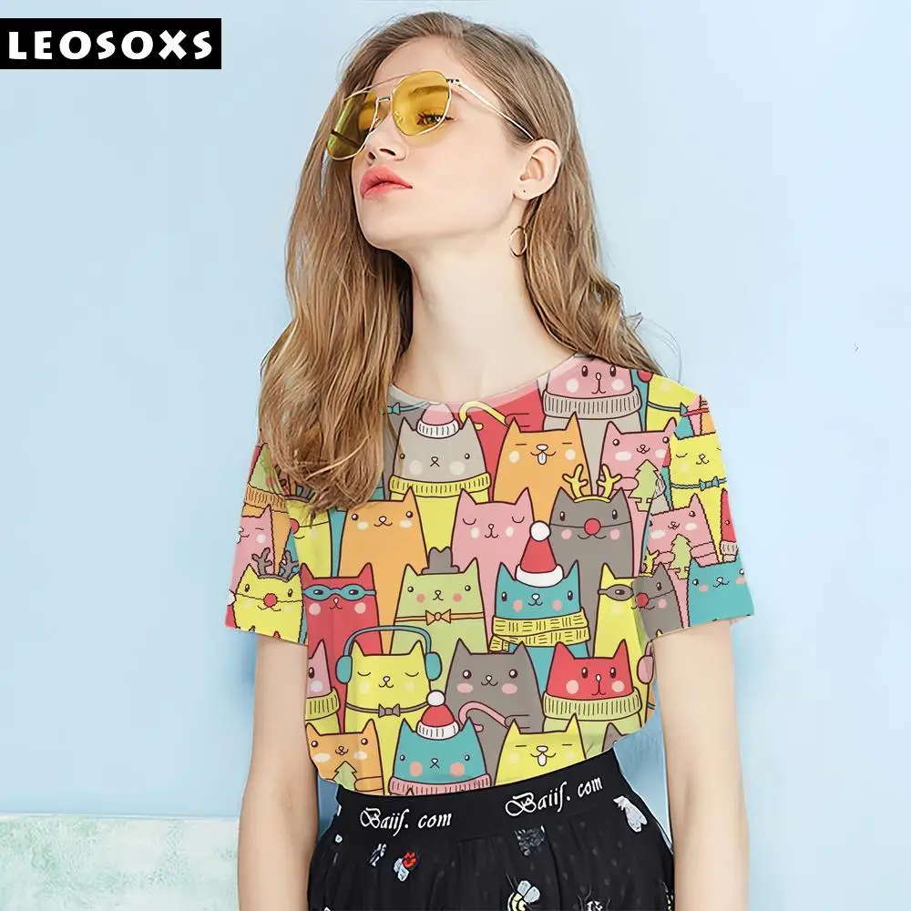 

Женская футболка с коротким рукавом, круглым вырезом и 3D-принтом