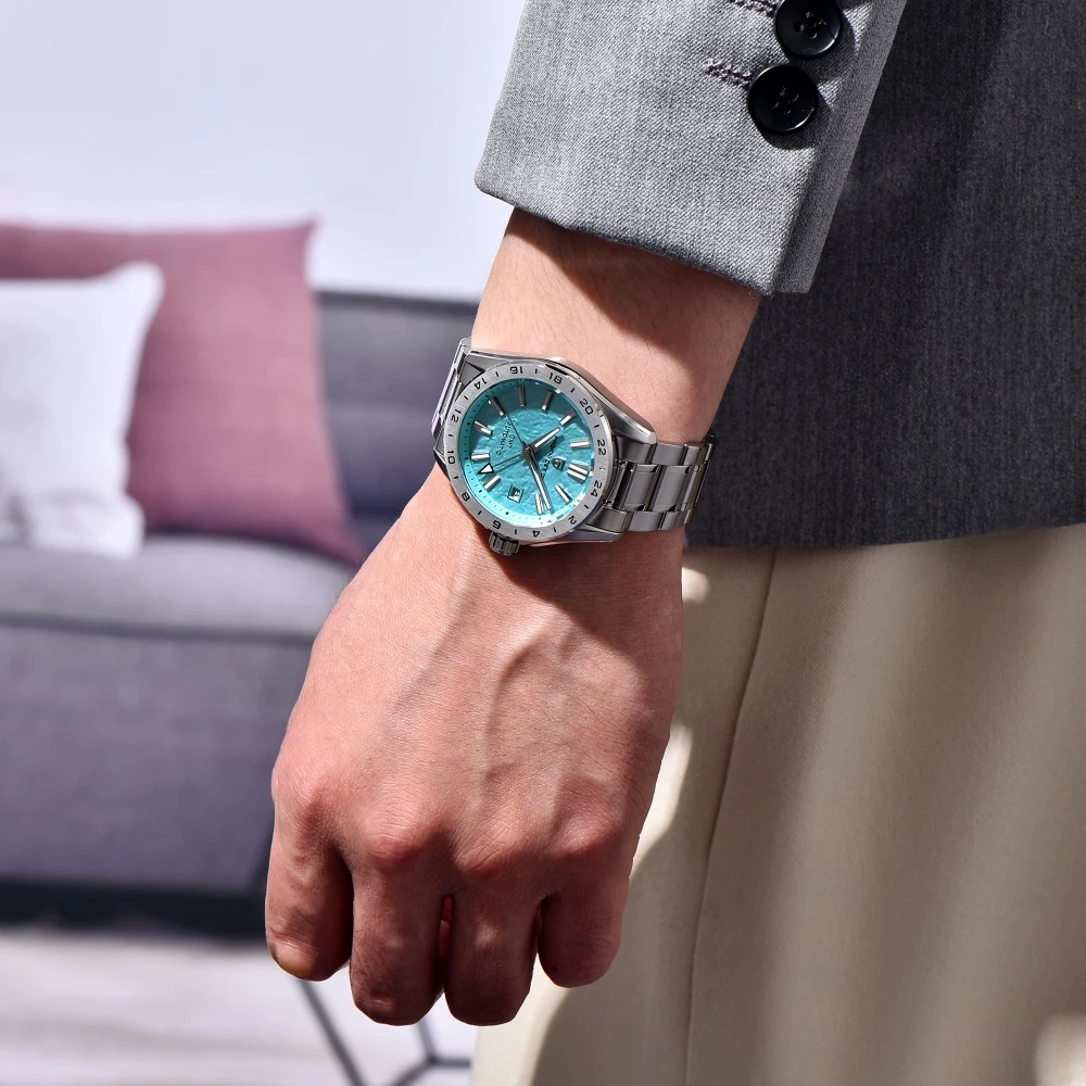 PAGANI DESIGN 2024 New 39mm Desert Texture Luxury Men Watches GMT Automatic Mechanical Business Dress Sapphire 10Bar Luminous  ﻿ 6