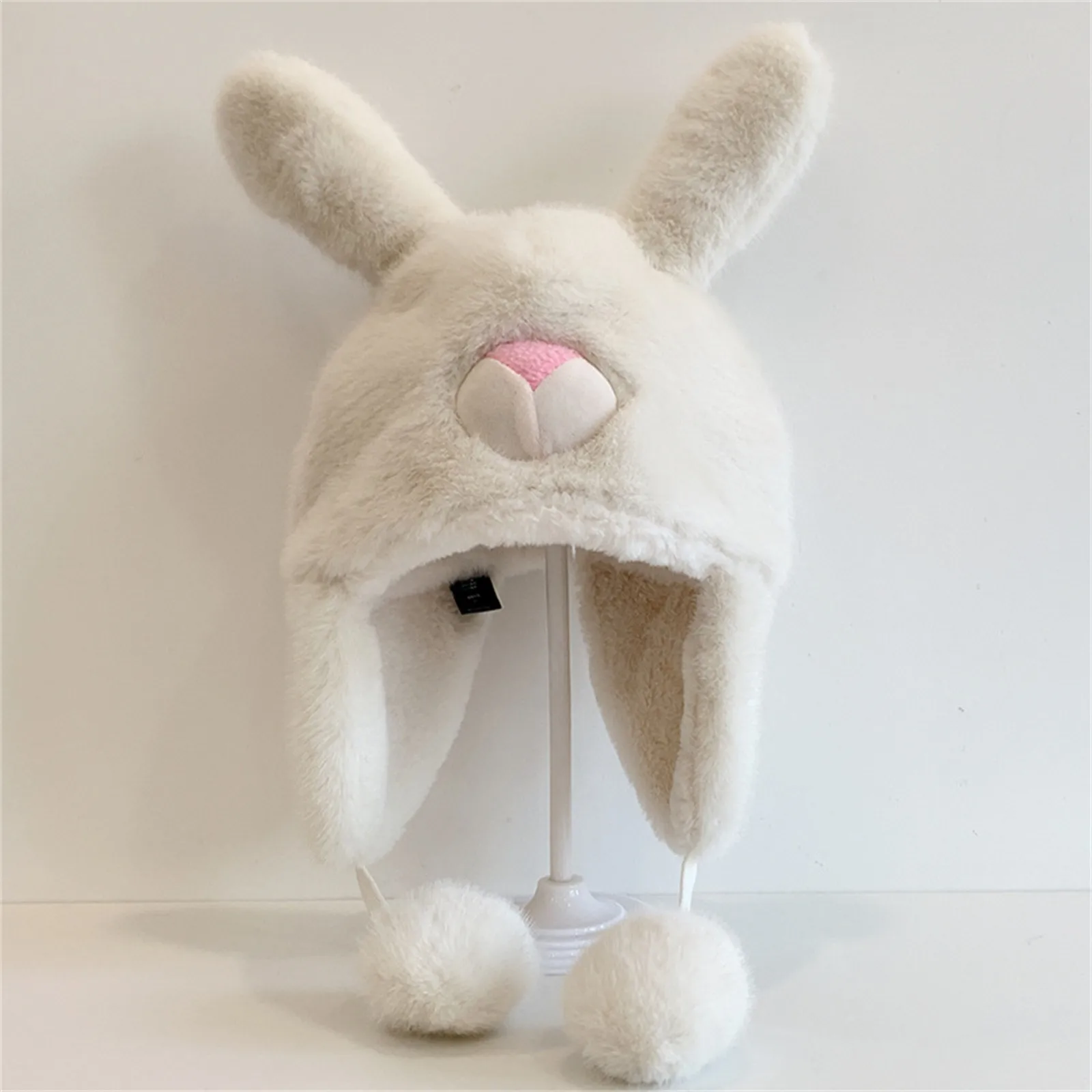 Baby Soft Plush Warm Hat Winter Baby Boy Girl Cute Cartoon Bear Fluffy Fur Warmer Beanie Cap Outdoor Thick Ear Protection Bonnet