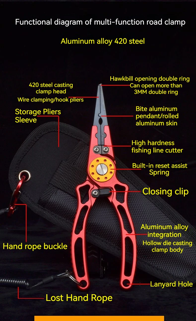 High Precision Multifunctional Fish Controller Set Hook Removal Fish Lifting Cutting Line Fishing Pliers Set Fishing Tools