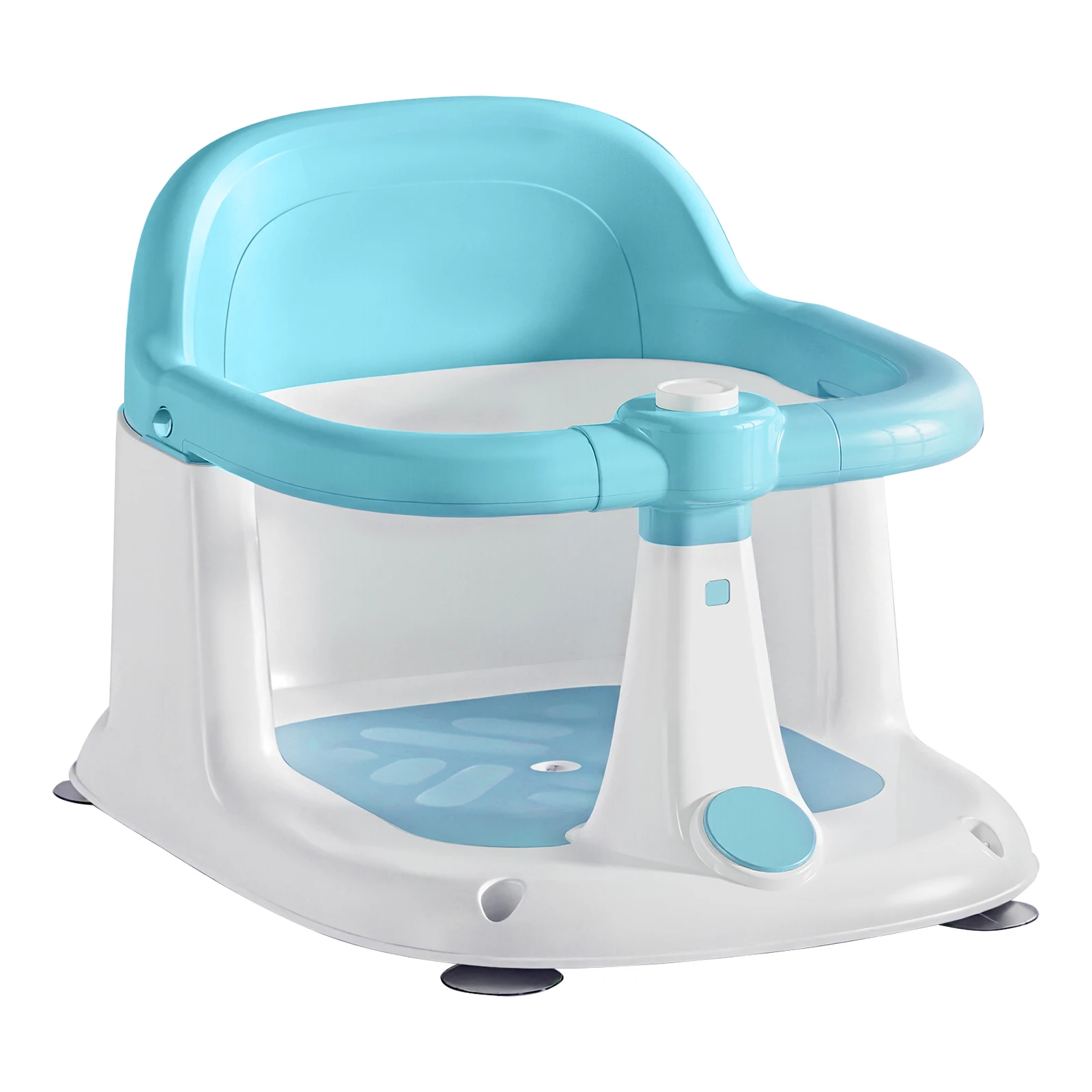 Upright Baby Bath Seat (6-24 Months) with Rotatable 360° Guardrail,