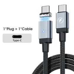 High - Speed Magnetic USB - C Charging Cable with 65W Power Delivery - 0.5m (Black type c cable)