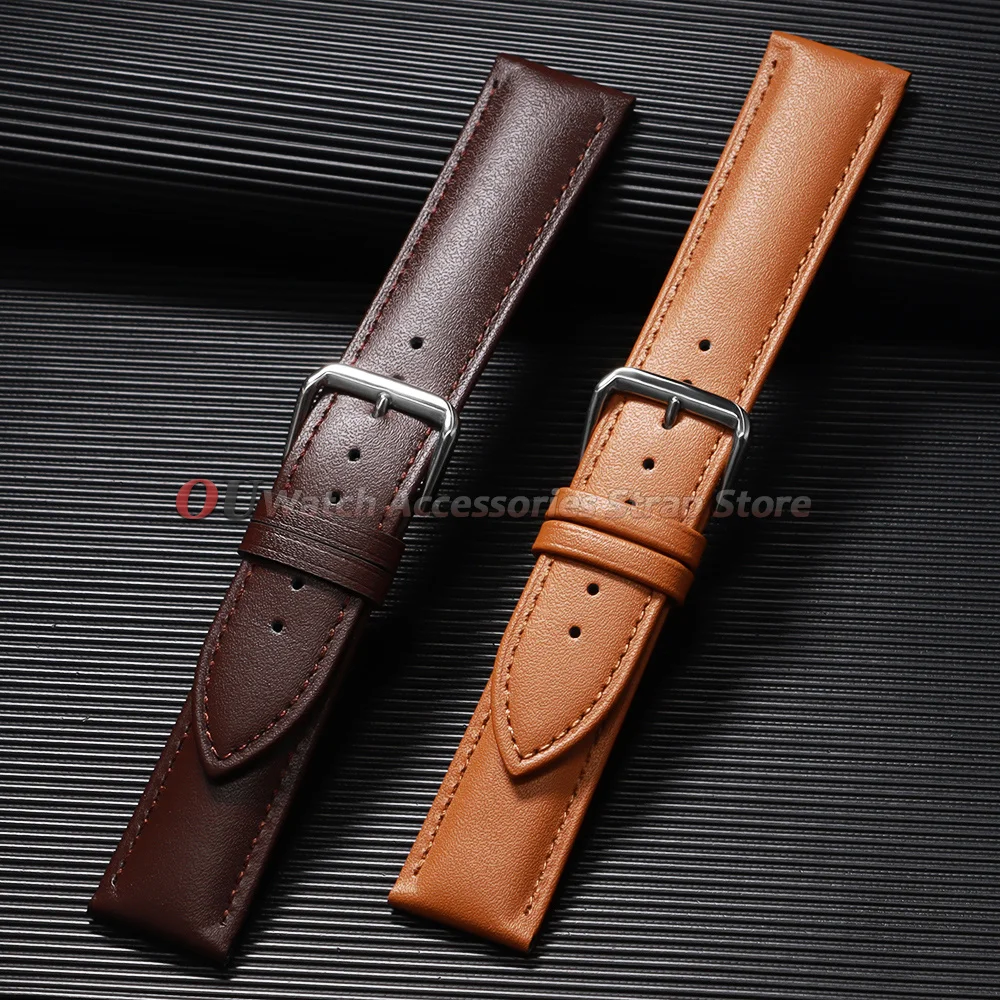 Premium Calfskin Leather Watchband - Soft Universal Replacement Strap